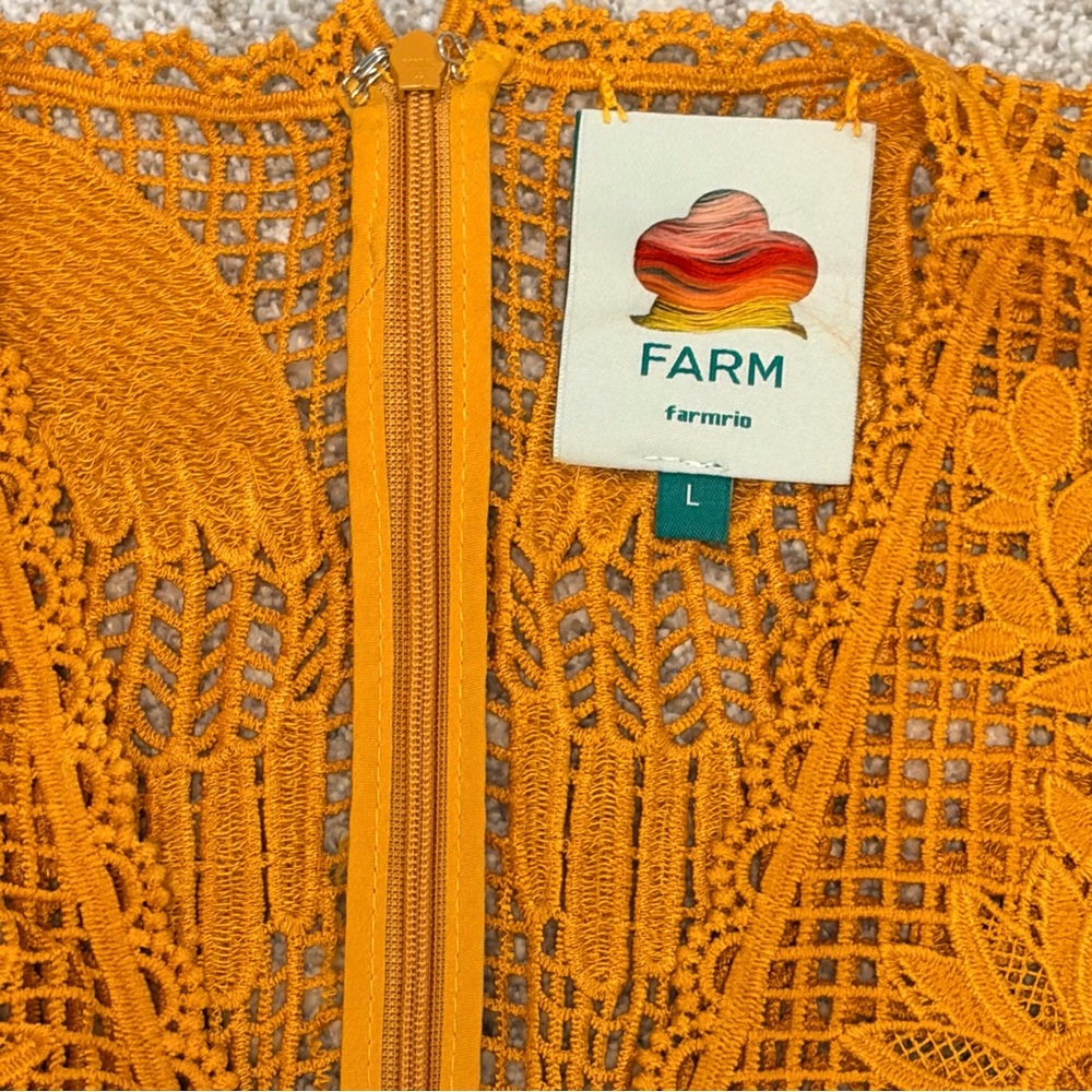 Farm Rio tropical lace parrot Midi Dress - Picture 9 of 12